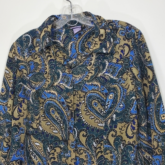 Laura Scott Petite Paisley Blouse, MP - Picture 3 of 10
